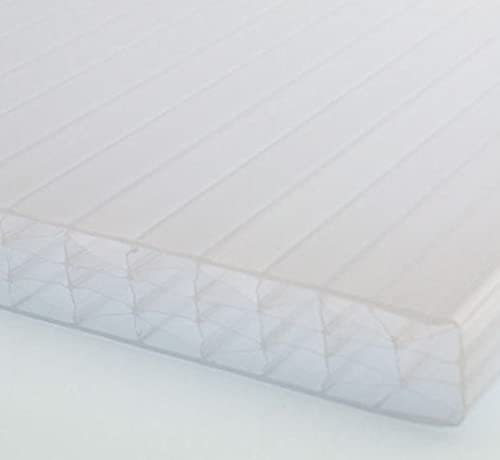 Polycarbonat | Hohlkammerplatte | PC Stegplatte | 16mm Stärke | 980mm & 1200mm | klar/farblos | opal/weiß | bronze | X-Struktur | 3-Fach | 2-Fach Struktur (1200 x 5000 mm, X-Struktur - weiß/opal)