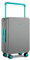 TUPLUS Koffer Trolley ABS Rollkoffer mit 4 Rollen Reisekoffer Handgepäck Hartschalenkoffer mit TSA Schloss, Straight to Heart Serie,66.5×43×25.5cm,62L,Grau×Grün