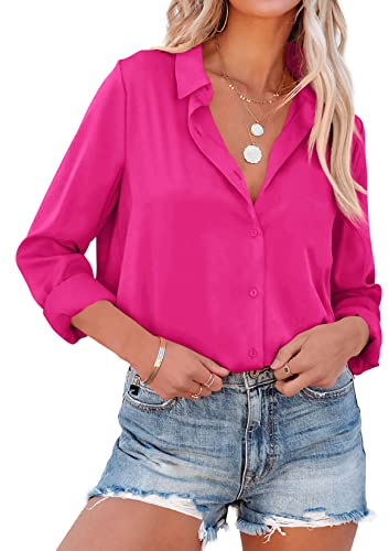 NONSAR - Blusa elegante de manga larga para mujer con cuello alto, blusas de oficina, tops informales