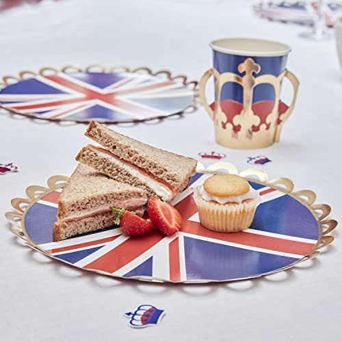 Ginger Ray Union Jack Coronation Party Paper Plates - 8 Pack