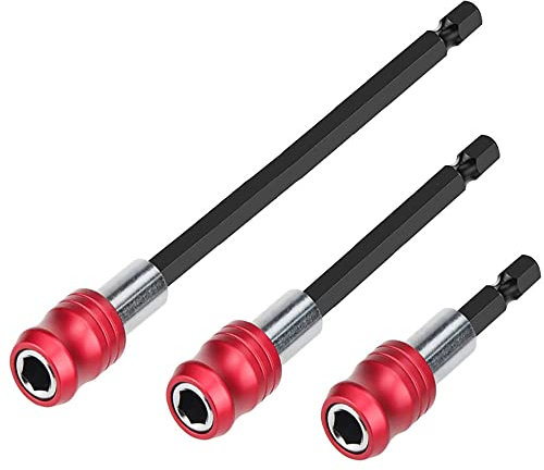 3Pcs Drill Bit Extension Quick Release 1/4 Hex Shank Magnetic Screwdriver Drill Bits Holder Bar Chuck Adapter Screw Driver Drill Bit Extender (60MM+100MM+150MM)