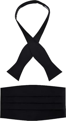 S.H. Churchill & Co. 100% Silk Self-Tie Bow Tie and Cummerbund Set for Tuxedo, Wedding, Black-Tie Event- 16MM Silk, Gift Box