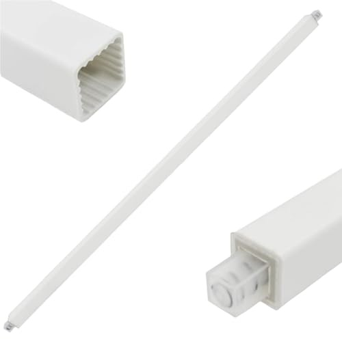 IWIWE 24 Inch Towel Bar Replacement Rod for Ceramic Holder - Spring Loaded Adjustable Square Plastic Towel Rod for Bathroom and Kitchen Porcelain Holders (White Reliable Plastic)