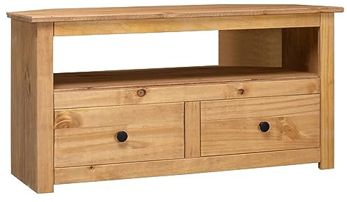 ARKEM TV-Eckschrank 93 x 49 x 49 cm Massivholz Panama-Kiefer Tv Rack HäNgend Ecke Tv Eckschrank Wohnzimmer