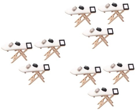 Abaodam 9piezas Mini Tabla De Planchar para Casa De Muebles Decorativos para Accesorios De Juguete y Fotografía