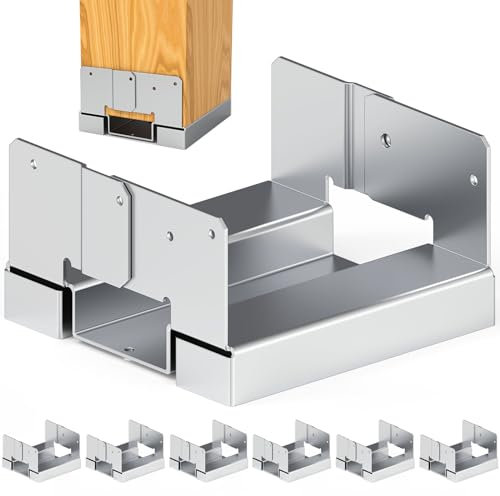 6 pcs 6x6 Post Anchor Base Adjustable Wood Post Brackets, Metal Post Base Holder for Concrete for Deck Patio/Gazebo/Pergola