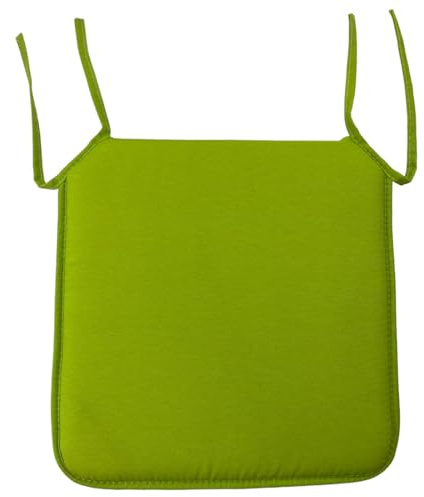 Acomoda Textil – Cojines para Silla de Espuma con Tela y Cintas de Sujeción 40x40 cm. Asiento Acolchado, Mullido y Cómodo para Interior y Exterior de Comedor, Jardín y Terraza. (Pistacho, 4 Unidades)