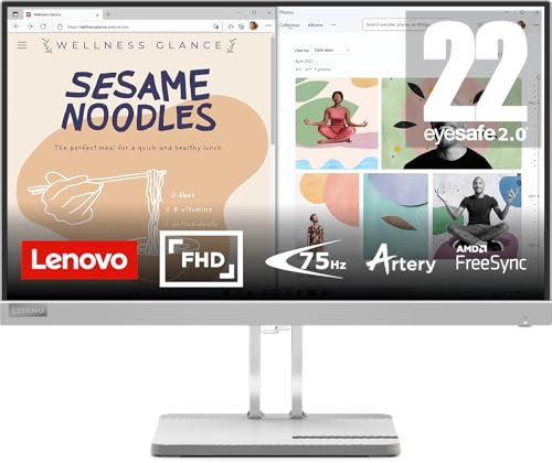 Lenovo L27i-4A | 27 Full HD Monitor | 1920x1080 | 100Hz | 300 nits | 1ms Reaktionszeit | IPS-Panel | HDMI | VGA | integrierte Lautsprecher | entspiegelt | 3,9kg | grau