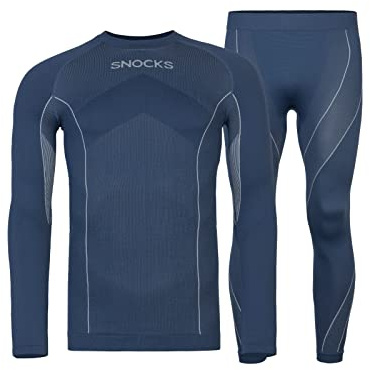 Snocks Thermounterwäsche Herren, extra warm & atmungsaktiv | enganliegend, schnelltrocknend, Skiunterwäsche, Funktionsunterwäsche, Gr. S-3XL