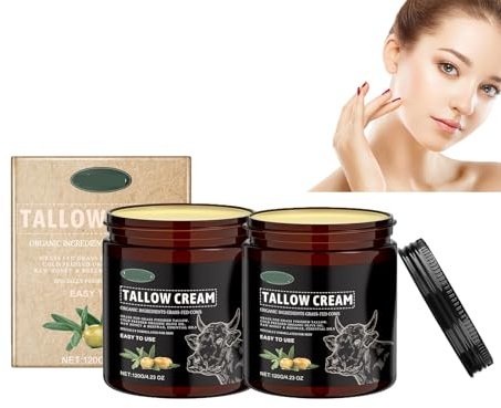 Dyceittdia 2PCS Beef Tallow Cream, Rindertalg Hautcreme, Rindfleisch-Creme, Hydratisierende & nährende Haut, Feuchtigkeitscreme für die Haut,2pcs*120g, cream4