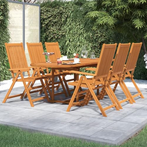 Gartenmöbel-Set, 7-teilig, Massivholz, Akazie