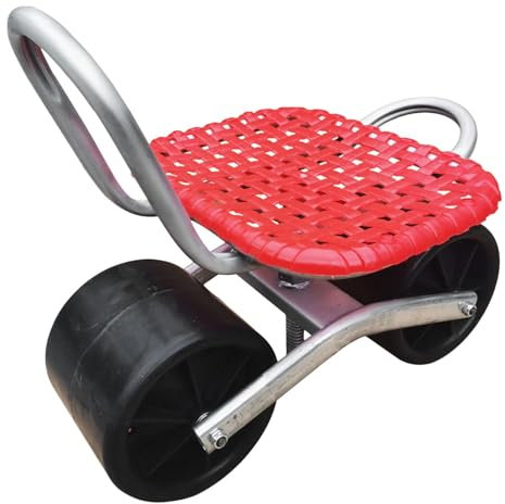 Gartenwagen, Rollender Gartensitz mit verstellbarer Höhe, drehbarer Gartenstuhl, drehbarer Gartensitz, Rollgartenknieder, Gartenrollersitz, drehbarer Gartensitz für Outdoor, Terrasse und Hof