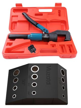 ZOKQSEIF 45KN Upgraded Custom Hydraulic Hand Crimper Tool CR09 Bundle with Upgraded Multi Angle Drill Guide CT24