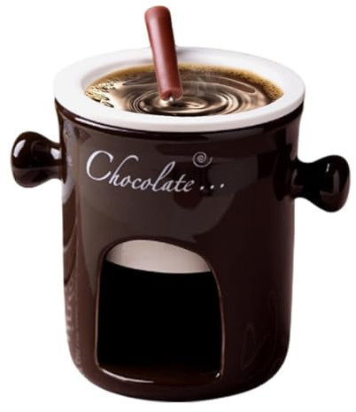 Opvonxeh Melting Cheese Pot, Cheese Fondue Pot, Melting Pot Set, Housewarming Fondue, Holiday Fondue Pot, Small Chocolate Pot, Fondue Pot Holder for Christmas, Housewarming, Valentine's Day, Birthday