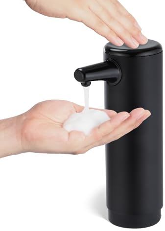 Home Zone Living Foaming Hand Soap Dispenser with Matte Black Outer Cover, Refillable Pump for Kitchen and Bathroom Sinks