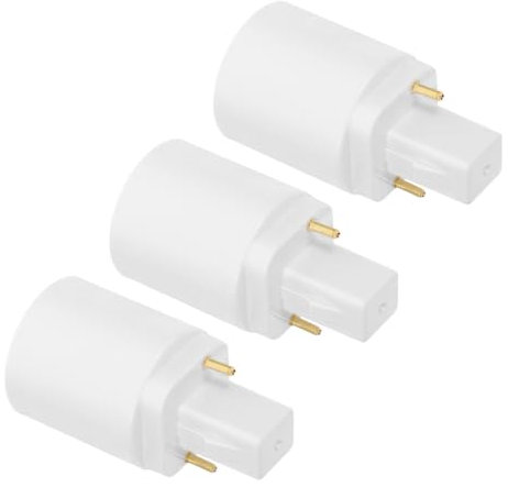 HOLIDYOYO Adattatore Da G24d a E27 Per Lampadina a 2 Pin, Convertitore Portalampada Led Compatibile Per Uso Domestico, Ufficio e Negozi, Set Da 3 Pezzi Installazione Semplice e Sicurezza Garantita