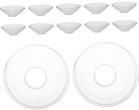 EXAOMBLE 12pezzi Protezione Antigoccia Candele Fluted Vetro Trasparente Raccogligocce Decorativo Per Candele Coniche Salvasuperfici Per Casa Ristorante e Hotel