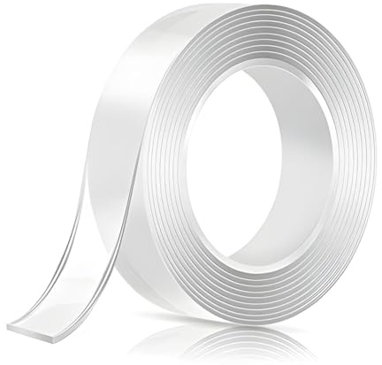 Vunpok 5 Meter Doppelseitiges Klebeband Extra Starke Nano Tape Spurloses Klebeband Transparent Klebestreifen Klebekraft Wasserdichtes Entfernbares Wiederverwendbares,Dicke 2mm
