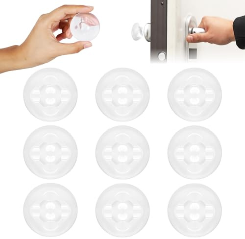 Romon Butee de Porte, Transparentes Butoirs de Porte en Silicone Avec Puissant Stop Porte, 9Pcs Butée de Poignée de Porte Murale Butée Adhésive pour Portes De Placard, Cuisine, Bureau, Salle De Bain