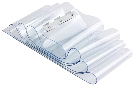 Peakjune Cortina Puerta Exterior PVC,Cortina De Puerta Transparente,Kit De Banda De Cortina Transparentes,Bordes Redondeados,para Almacenes,FáBricas,Supermercados