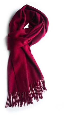 Style & Republic Sciarpa da donna in cashmere al 100% cashmere con frange, la morbida sciarpa lavorata a maglia di alta qualità per eleganti momenti autunnali e invernali, bordeaux