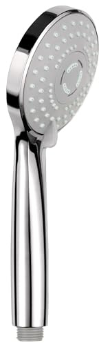 Balneo Pommeau Douche – Douchette à 3 modes : Pluie, Massage, Mix – Pommeau de Douche Léger & ergonomique – Raccord universel 1/2 – douchette économiseur d'eau – Chrome – Cascade Modèle 3