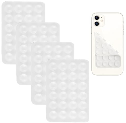 OIXEYA 4 Pcs Ventouse Téléphone Portable double face en silicone, Ventouse Silicone Coque Qui Adhère Au Mur pour Selfies et Vidéos, pour Tous Les Modèles de TéLéphones Portables (C)