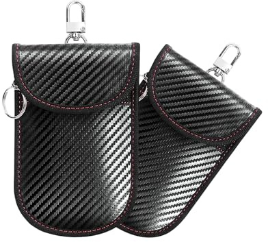 TRITAVE Faraday Key Fob Protector Bags (2 Pack) - Signal Blocking Pouch, Anti-Theft RFID Bag for Car Keys (M)