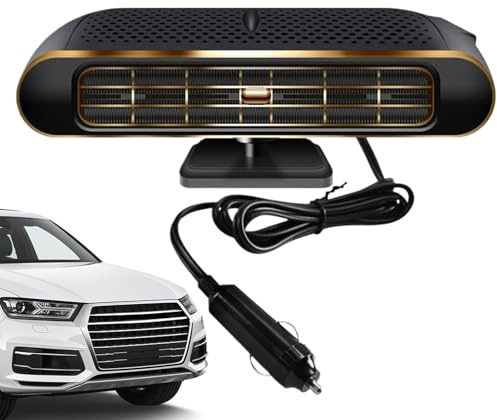 Calentador Coche 12V/24V - Desempañador y Descongelador Rápido para Parabrisas, Calefactor Portátil para SUV, Camioneta y Sedán, Instalación Adhesiva, Seguridad Certificada