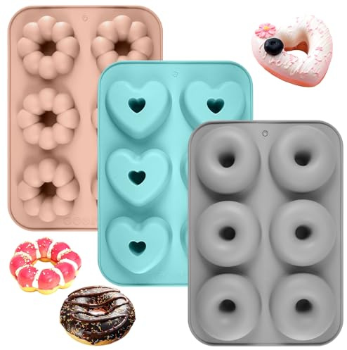 AetherAurora Donuts Backform 3 Silikon Donut Formen für Donuts,Muffins