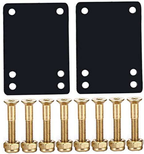 Grtheenumb Cuscinetti per Riser per Longboard|Cuscinetti per Riser per Skateboard Set di Viti per per Skateboard Set di bulloni di Ricambio per Montaggio per Longboard Scooter Cruiser Glod