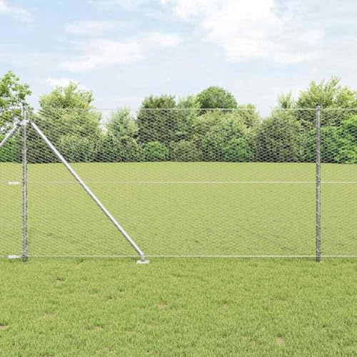 zylophax Recinzione esagonale in acciaio zincato con palo 10 x 1,4 m, pannello rete divisorio per giardino esterno, barriera protezione per cortile, staccionata per privacy e sicurezza terrazzo