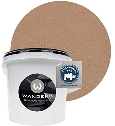Wanders24 Venezia Stein-Optik (3 Liter, Sepia) Wandfarbe zum Spachteln, 6 Farbtöne erhältlich, Italien für Zuhause, Strukturpaste Made in Germany