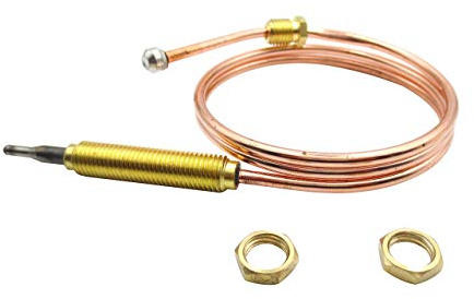 Earth Star Universal Gas Thermoelement 0,6 Meter Länge verwendet auf BBQ Grill oder Fire Pit Heizung oder Gas Durchlauferhitzer M8 x 1 Ende Mutter und Kopf Spitze