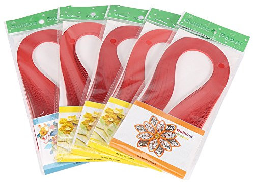 Akozon 600 Streifen DIY Quilling Papier 3mm Breite Reine Farbe Origami Papier Hand Handwerk Dekoration(Rot)