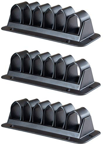 Enkotrade 3 Stück Kabelhalter Schwarz, 155mm x 65mm, Büro, Schreibtisch, Ordnung, Kabelführung, Kabelkanal zum fixieren von Kabel