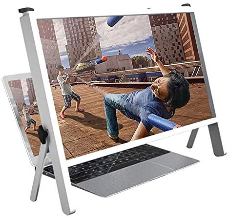 ZOGBX 21 Screen Magnifier, Screen Enlarger for Laptop, Ultra-Clear Blu-ray Magnifying Lens, 3D HD Mobile Phone Tv Screen Amplifier for Movies, Videos, Reading, Gaming (Color : White)