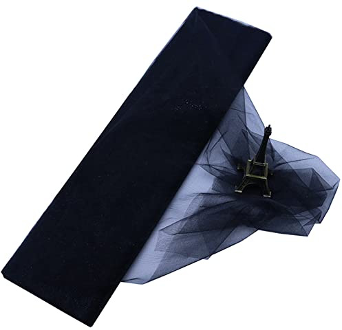 Tessuto decorativo in organza,48 cm x 10 m,per cucito,velo da sposa,gonne,in tessuto di organza,per matrimoni,feste,banchetti,decorazioni per regali,fai da te,decorazioni natalizie,colore nero
