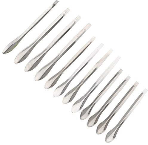 12 Piezas Cuchara Spatula Laboratorio Raspador De Metal Espátula Metálica Micro Espátula Inoxidable Mini Espátulas Diminuto Para Mini Primicia Acero Inoxidable Grande Aparato