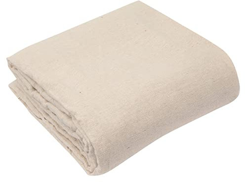 Brackit Natural Canvas Cotton Dust Sheets for Decorating - 12x12ft - for Staircases and Corridors - Premium Quality - Dust Cover, Paint Sheets - Painting Sheets for Decorating