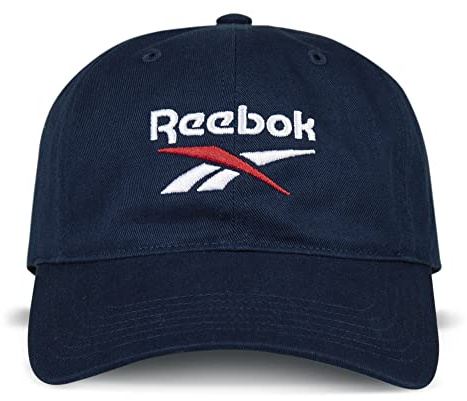 Reebok Classic Logo Hat | Mens | Womens | Adjustable | Breathable | Everyday | Dad Cap | Baseball Cap | Low Profile | Cotton Twill - Navy