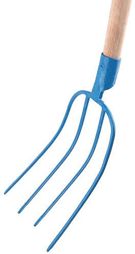 Bauster® Spatengabel, Heugabel, Gabel 4 Zinken für Garten mit Stiel 115cm Forke für Stall, Bauernhof hochwertigem Stahl, Dunggabel, Robust Mistgabel für den Gärtner und Landwirt, Drahtgabel