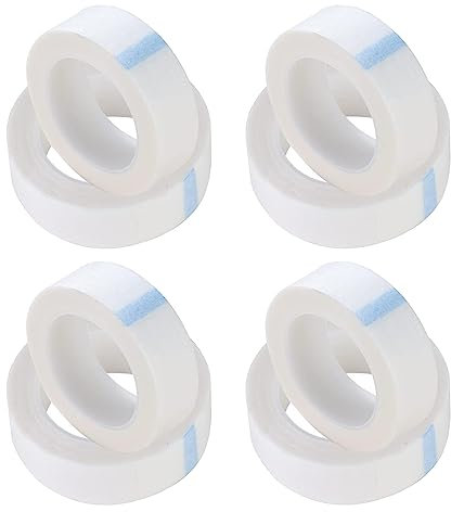 8 Rotoli Nastro Medico Microporoso, Traspirante Nastro Adesivo in Garza, 1.25 cm x 9.1 m, Nastri di Traspirante Confortevole, Ipoallergenico, Nastro Microporoso di Primo Soccorso (Bianco)