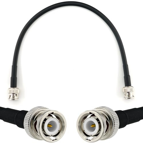 RANGEFUL 30cm BNC Stecker auf BNC Stecker Koaxialkabel — Verlängerungskabel HF-240 (LMR 240 Äquivalent) 0,3 Meter Jumper Kabel (50 Ohm) — Antennenkabel für HAM Radio CB Funk WIFI Antenne