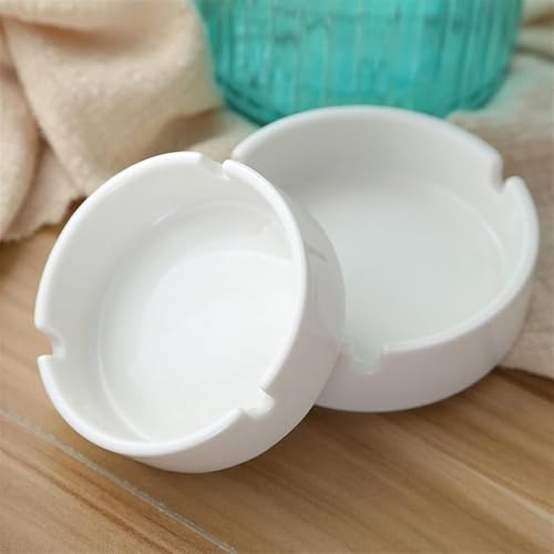 Posacenere Rotondo in Ceramica Bianca, 6 Pezzi, Portacenere Moderno, Decorativo, Portatile, per Casa, Ufficio, Interno, Esterno, Decorazione della Casa 3x9cm