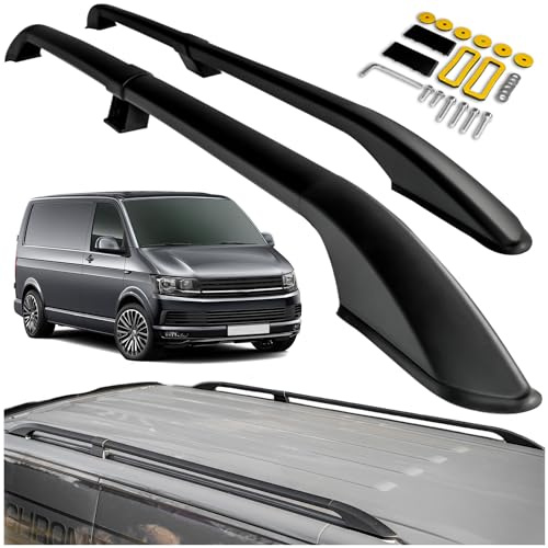 CHROMEMASTER | Compatible con VW T6 Transporter Short 2015-2019 | Barras Portaequipajes, Rieles de Techo; Se Utilizan para el Montaje de Portaequipajes de Techo, Cajas de Techo o Portabicicletas