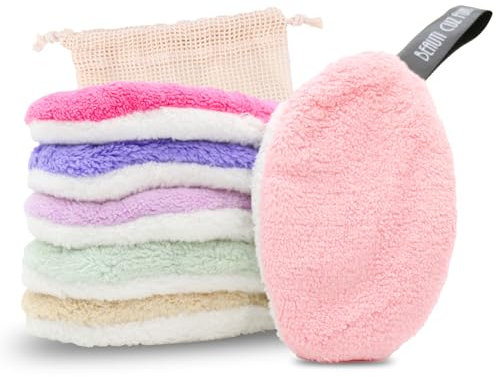 Sugeru®6pcs Dischetti Struccanti Riutilizzabili Lavabili,Dischetti Cotone Pad Pulizia Profonda dei Pori Viene Fornita con Sacchetto per Biancheria in Rete,Soffici Resistenti per Tutti i Tipi (6pcs)