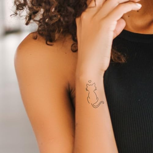 MyJagua Tattoo • Cat | 1-2 Wochen Tattoo | Auf Pflanzenbasis | Hautverträglich | Wasserfest | Neue Tattoo Technologie | Kein Klebe Tattoo