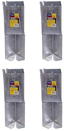 4 x Fence Post Holder 75mm posts Support Concrete In Shoe Anchor Clamp Grip Galvanised for 75mm x 75mm posts (3) Eliza Tinsley Swiftpost, Pack of 4