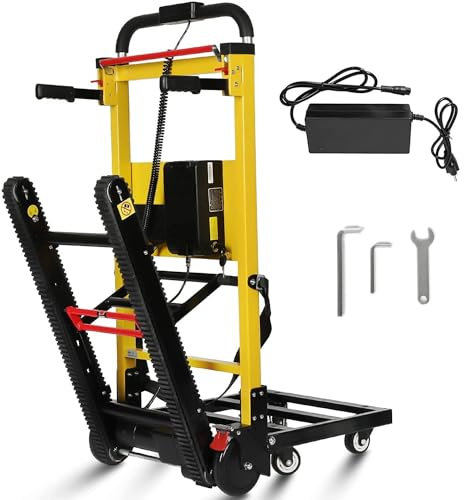 COUCHO Carrello Elettrico Pieghevole for Salire Le Scale, Carrello for carrelli con capacità di 441 libbre for carichi Pesanti, Carrello for Salire Le Scale con 6 Ruote Alimentato a Batteria